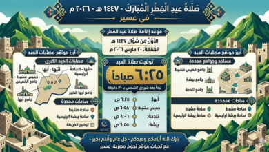 كل ما تريد معرفته عن موعد صلاة عيد الفطر 2026 في عسير وأهم مصليات العيد