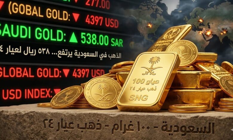 قفزة مفاجئة في أسعار الذهب بالسعودية اليوم.. تعرف على أسعار العيارات والسبائك