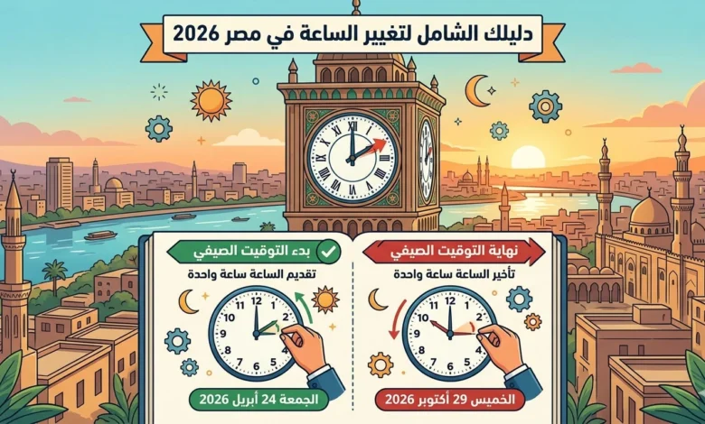 التوقيت الصيفي 2026 في مصر.. موعد تغيير الساعة وخطوات ضبطها على هاتفك بسهولة