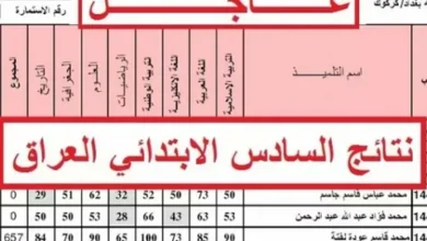 رابط نتائج السادس الابتدائي 2026 في العراق موقع نتائجنا.. استعلم برقم الجلوس فور الرفع