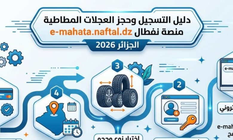 التسجيل في منصة نفطال e-mahata.naftal.dz 2026 لشراء العجلات المطاطية.. دليل الحجز الإلكتروني خطوة بخطوة بطريقة سهلة ومضمونة