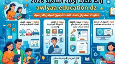طريقة استخراج كشف النقاط عبر فضاء أولياء التلاميذ 2026 awlyaa.education.dz بالتفصيل