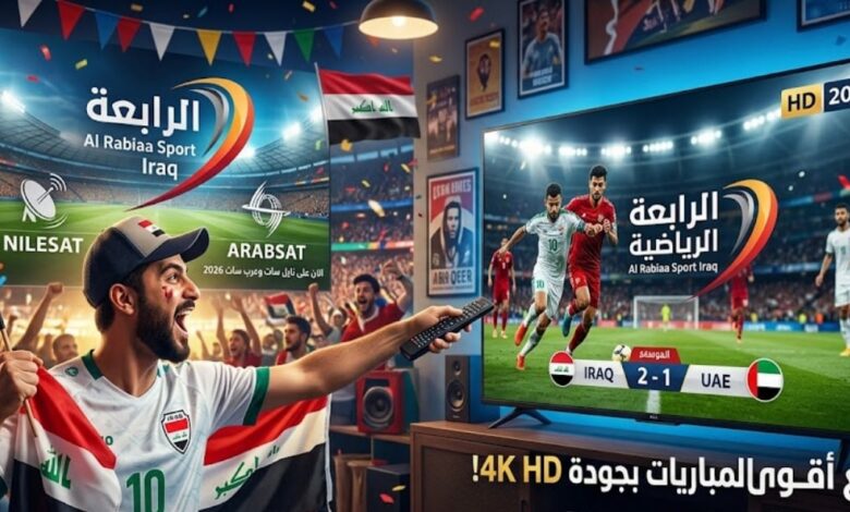 تردد قناة الرابعة الرياضية العراقية 2026 الجديد على نايل سات وعرب سات لمتابعة أقوى المباريات مجانًا