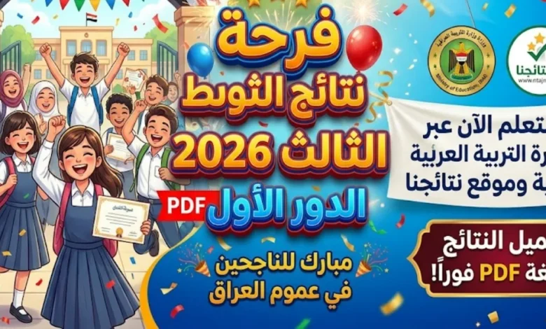 رابط نتائج الثالث المتوسط 2026 الدور الأول في العراق.. استخرج النتيجة عبر موقع نتائجنا ووزارة التربية