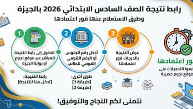 الآن رسميًا.. نتيجة الصف السادس الابتدائي 2026 بالجيزة برقم الجلوس والرابط المباشر للاستعلام فور ظهورها