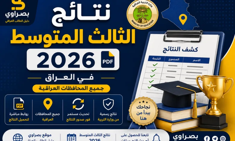 رابط نتائج الثالث المتوسط 2026 في العراق عبر رقم الجلوس وكيفية الاستعلام من الهاتف بسهولة بدون تعقيد