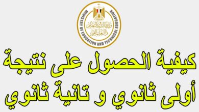 رسمياً الآن.. نتيجة الصف الأول والثاني الثانوي 2026 بالدرجات الكاملة عبر الرابط الإلكتروني