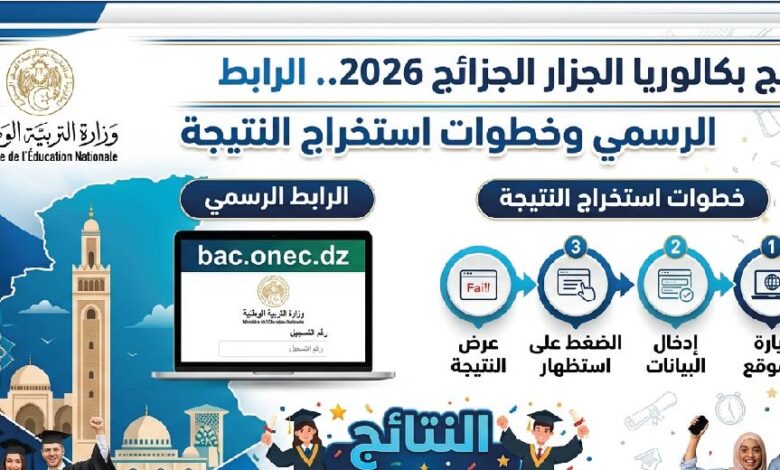 رابط نتائج بكالوريا الجزائر 2026.. استخرج نتيجتك برقم التسجيل فور إعلانها