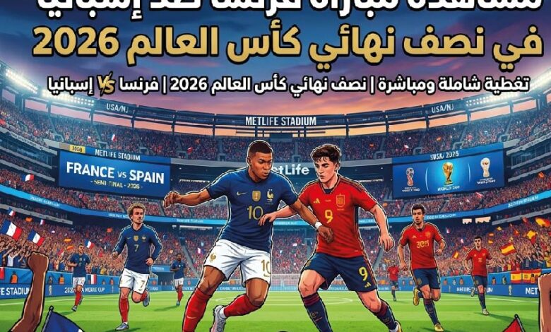 مشاهدة مباراة فرنسا ضد إسبانيا الآن مباشر.. قمة نارية في نصف نهائي مونديال 2026