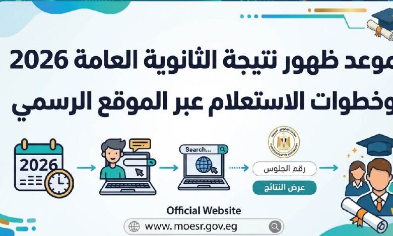 موعد إعلان نتيجة الثانوية العامة 2026 ورابط الاستعلام الرسمي بالاسم ورقم الجلوس