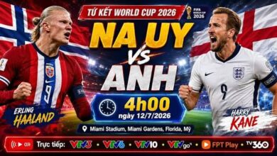 موعد مباراة النرويج وإنجلترا اليوم في ربع نهائي كأس العالم 2026 والقنوات الناقلة
