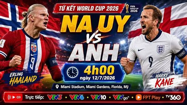 موعد مباراة النرويج وإنجلترا اليوم في ربع نهائي كأس العالم 2026 والقنوات الناقلة
