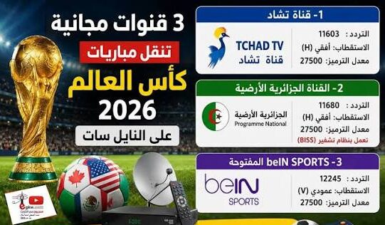 اضبط الآن تردد قناة beIN Sports المجانية الناقلة لنهائي كأس العالم 2026 على نايل سات