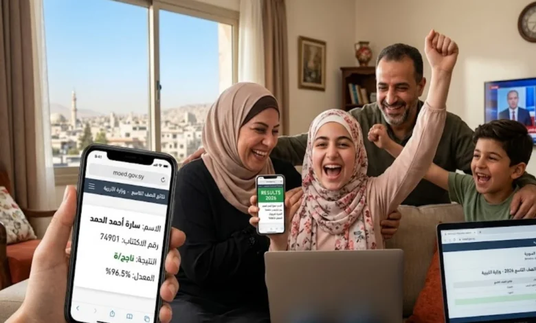 عاجل.. نتائج الصف التاسع 2026 سوريا عبر moed.gov.sy وخطوات استخراج النتيجة