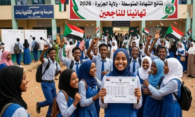 نتيجة الشهادة المتوسطة ولاية الجزيرة 2026 برقم الجلوس عبر الموقع الرسمي وخطوات الاستعلام الإلكتروني بالتفصيل