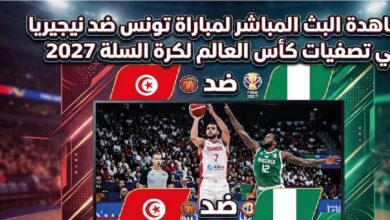 موعد ومشاهدة مباراة تونس ضد نيجيريا اليوم في تصفيات كأس العالم لكرة السلة 2027