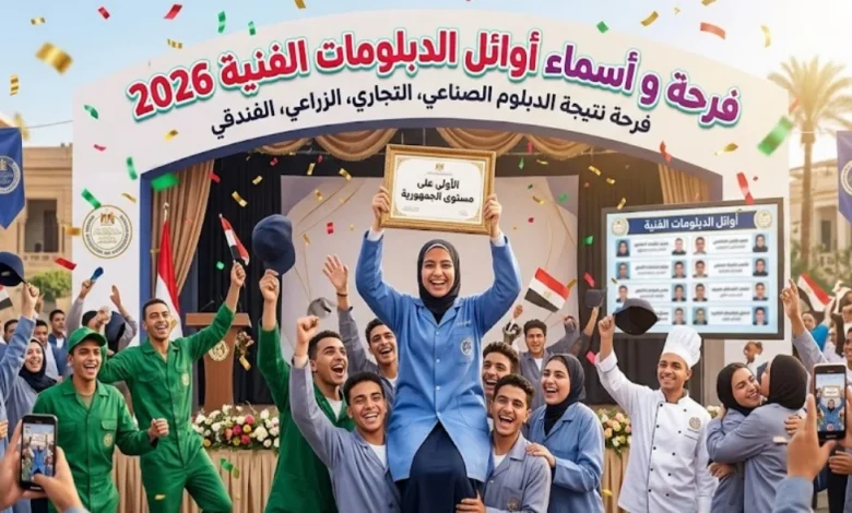 رابط نتيجة الدبلومات الفنية 2026 برقم الجلوس وأسماء الأوائل لجميع الشعب بعد اعتمادها رسميًا