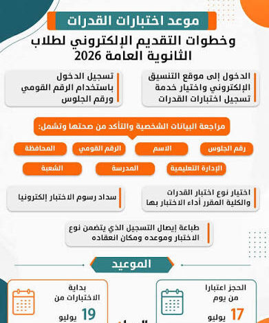 اختبارات القدرات 2026 في مصر.. التسجيل يبدأ رسميًا وهذه الأوراق المطلوبة