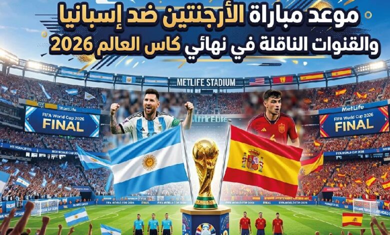 القنوات الناقلة لنهائي كأس العالم 2026 بين الأرجنتين وإسبانيا وموعد انطلاق المباراة