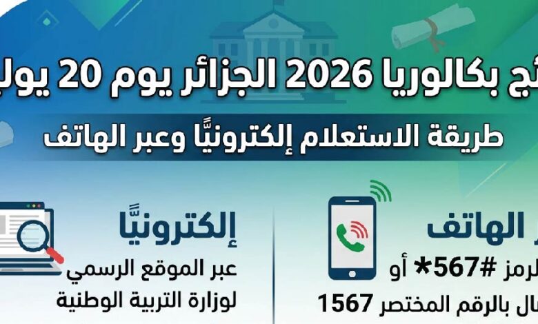 موعد إعلان نتائج بكالوريا 2026 الجزائر والرابط الرسمي للاستعلام برقم التسجيل