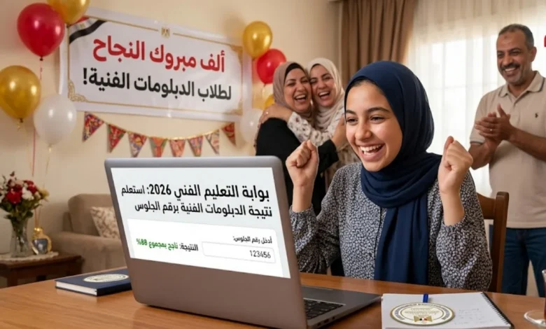 اعرف نتيجتك الآن.. رابط نتيجة الدبلومات الفنية 2026 برقم الجلوس عبر بوابة التعليم الفني