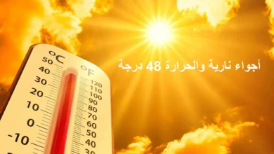 حالة الطقس اليوم الثلاثاء والأربعاء.. الأرصاد تكشف مناطق تسجل 48 درجة