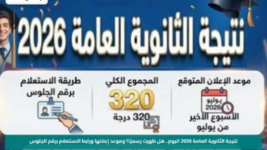 نتيجة الثانوية العامة 2026 اليوم.. هل ظهرت رسميًا؟ وموعد إعلانها ورابط الاستعلام برقم الجلوس