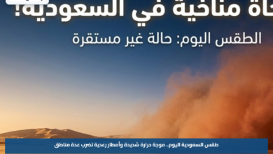 طقس السعودية اليوم.. موجة حرارة شديدة وأمطار رعدية تضرب عدة مناطق