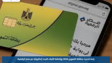 رابط تحديث بطاقة التموين 2026 وإضافة الأبناء الجدد إلكترونيًا عبر مصر الرقمية