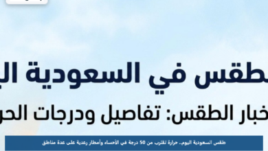 طقس السعودية اليوم.. حرارة تقترب من 50 درجة في الأحساء وأمطار رعدية على عدة مناطق