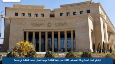 اجتماع البنك المركزي 20 أغسطس 2026.. هل يثبت الفائدة أم يبدأ خفض أسعار الفائدة في مصر؟