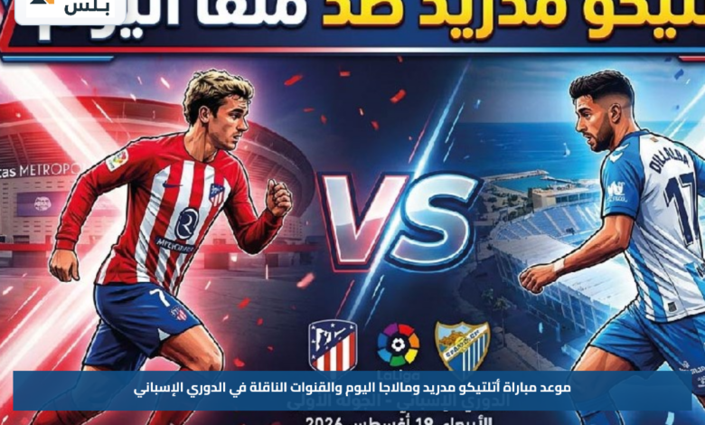 موعد مباراة أتلتيكو مدريد ومالاجا اليوم والقنوات الناقلة في الدوري الإسباني