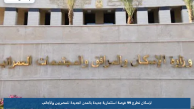 الإسكان تطرح 99 فرصة استثمارية جديدة بالمدن الجديدة للمصريين والأجانب