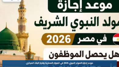 موعد إجازة المولد النبوي 2026 في البنوك المصرية وقرار البنك المركزي