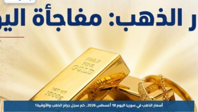 أسعار الذهب في سوريا اليوم 18 أغسطس 2026.. كم سجل جرام الذهب والأوقية؟