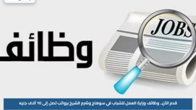 قدم الآن.. وظائف وزارة العمل للشباب في سوهاج وشرم الشيخ برواتب تصل إلى 10 آلاف جنيه