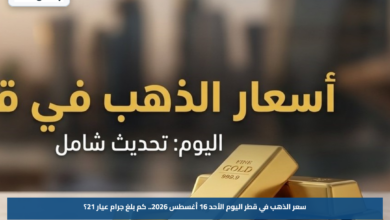 سعر الذهب في قطر اليوم الأحد 16 أغسطس 2026.. كم بلغ جرام عيار 21؟