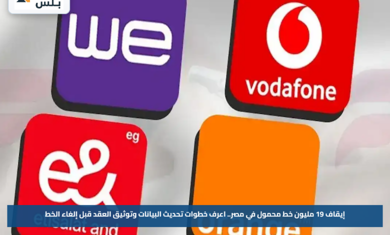 إيقاف 19 مليون خط محمول في مصر.. اعرف خطوات تحديث البيانات وتوثيق العقد قبل إلغاء الخط