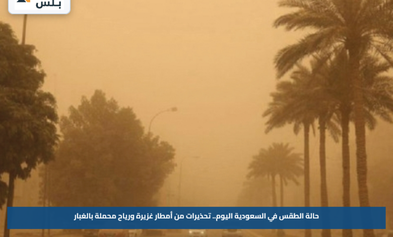 حالة الطقس في السعودية اليوم.. تحذيرات من أمطار غزيرة ورياح محملة بالغبار