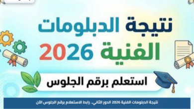 نتيجة الدبلومات الفنية 2026 الدور الثاني.. رابط الاستعلام برقم الجلوس الآن