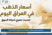 سعر المثقال اليوم في العراق.. كم بلغ الذهب عيار 21 الأربعاء 26 أغسطس 2026؟