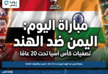 مباراة اليمن ضد الهند اليوم تحت 20 عامًا.. الموعد والقنوات الناقلة