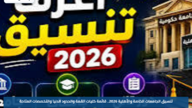 تنسيق الجامعات الخاصة والأهلية 2026.. قائمة كليات القمة والحدود الدنيا والتخصصات المتاحة