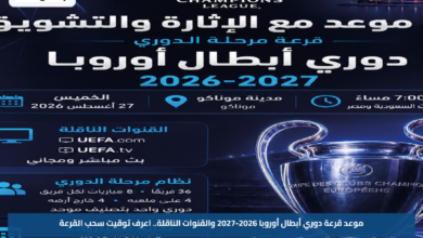 موعد قرعة دوري أبطال أوروبا 2026-2027 والقنوات الناقلة.. اعرف توقيت سحب القرعة