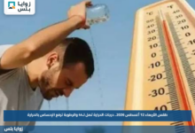 طقس الأربعاء 12 أغسطس 2026.. درجات الحرارة تصل لـ44 والرطوبة ترفع الإحساس بالحرارة