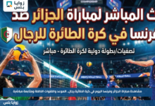 مشاهدة مباراة الجزائر وفرنسا اليوم في كرة الطائرة رجال.. الموعد والقنوات الناقلة ومتابعة مباشرة
