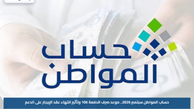 حساب المواطن سبتمبر 2026.. موعد صرف الدفعة 106 وتأثير انتهاء عقد الإيجار على الدعم