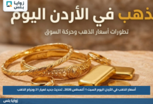 أسعار الذهب في الأردن اليوم السبت 1 أغسطس 2026.. تحديث جديد لعيار 21 وجرام الذهب