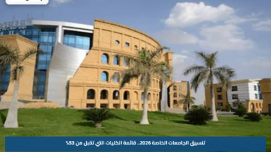 تنسيق الجامعات الخاصة 2026.. قائمة الكليات التي تقبل من 53%
