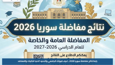 رابط نتائج مفاضلة سوريا 2026.. اعرف قبولك الجامعي والحدود الدنيا للكليات والمعاهد